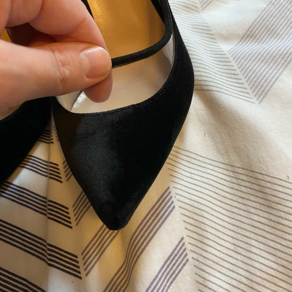 Valentino Garavani Black Velvet Pumps With PVC Trim. - Picture 6 of 9